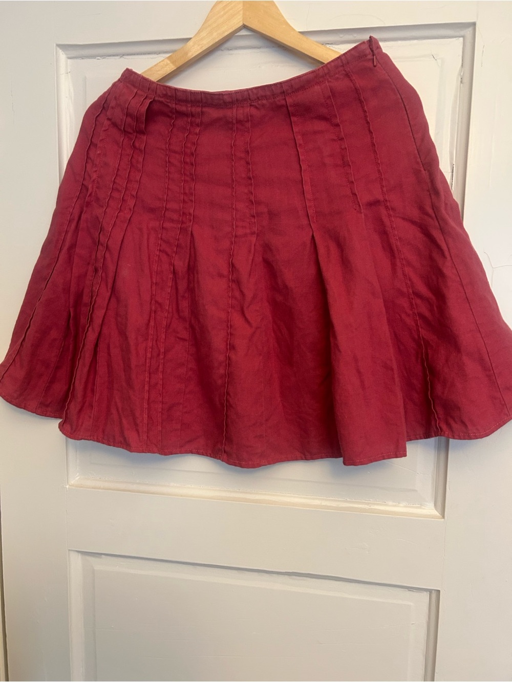JJILL LINEN Skirt In Raspberry Pink - Picture 7 of 9
